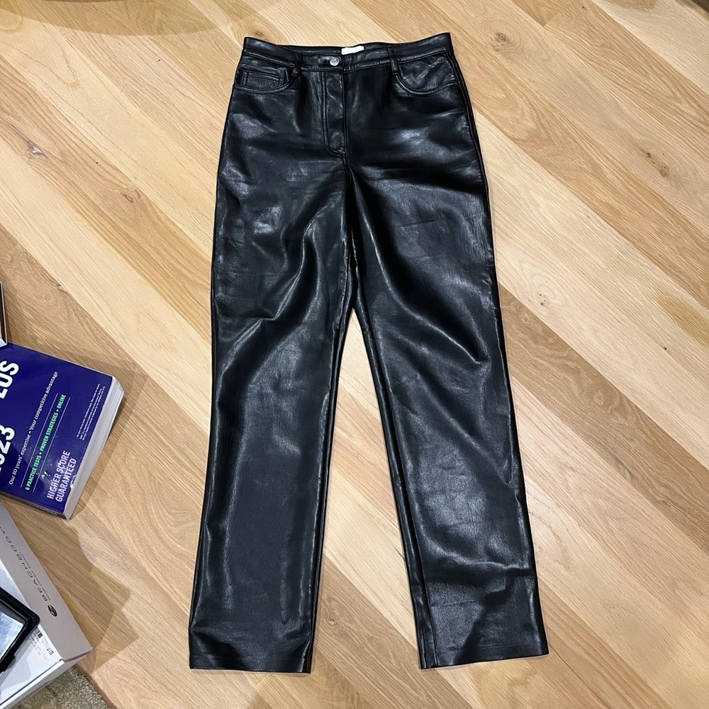 Aritzia Wilfred Black Leather Pants